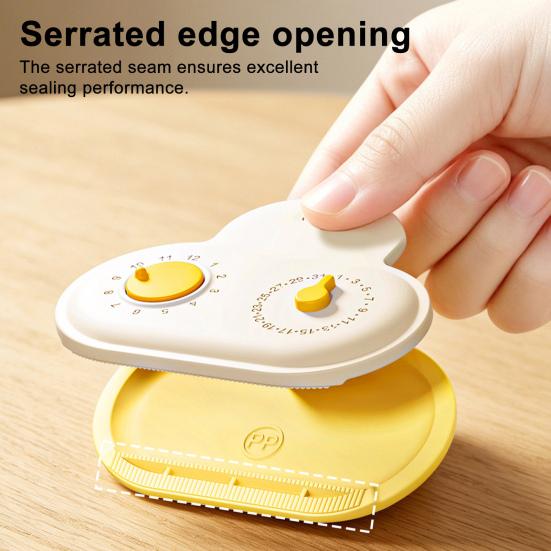 Magnetic Bag Sealing Clip with Timer Reusable Food Bag Clamp for Chips Snacks Freshness Keeper Cute Refrigerator Magnet Kitchen Fridge Organizer