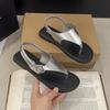 Light luxury and comfortable French retro flat-soled sandals, light summer new sandals, soft soles are not tired