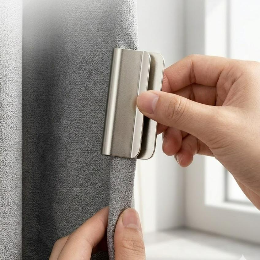 Magnetic curtain shading buckle Magnetic curtain closed fixed buckle nail-free seam-free household dormitory shading and anti-leakage