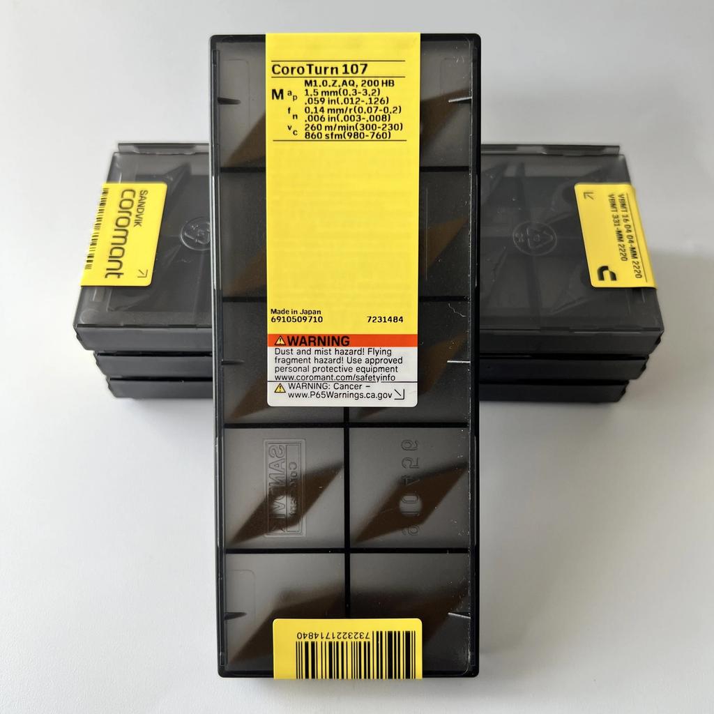 Sandvik / VBMT160404-MM 2220 / Industrial Indexable Carbide Inserts 10 Pcs