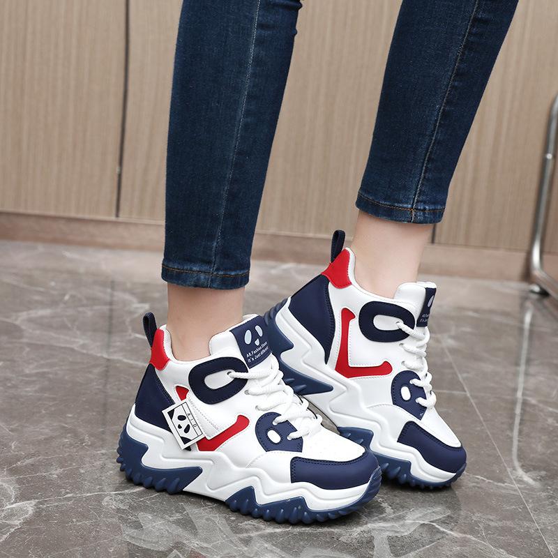 Jc9902 Height Increasing Insole Panda Pattern Dad Shoes Korean Style Sneaker  New Color Matching Autumn and Winter Casual Shoes Female