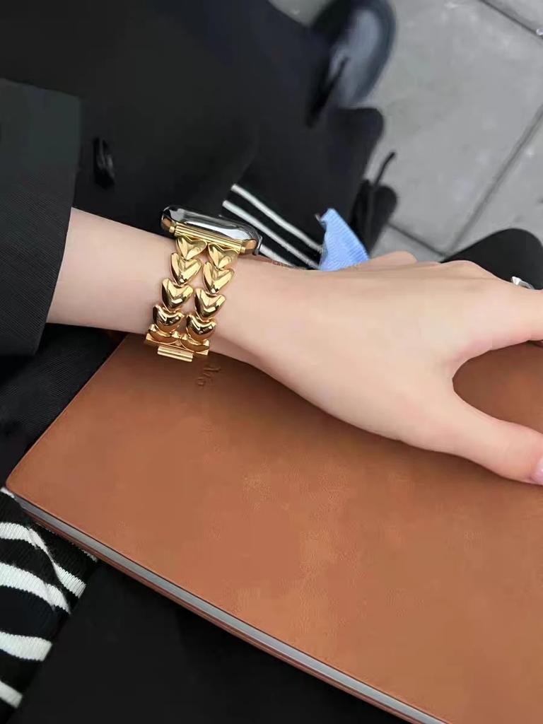 Overlegen Luksus rustfritt stål lenke for Apple Watch-rem Serie S11/10/8/7/9 40mm 41mm 38mm 42mm 44mm 45mm 46mm Stropp