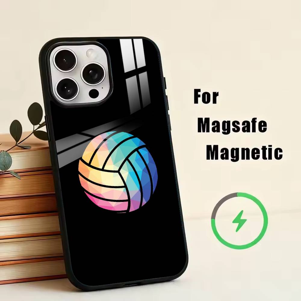 Volleyball Painted  Phone Case For iPhone17,16,15,14,13,12,11 Plus,Pro Magnetic For Magsafe Wireless Charging