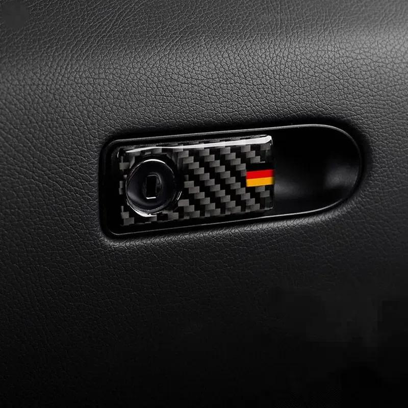 Carbon Fiber Car Accessories Co-pilot Storage Box Switch Panel Decals Cover Sticker For Mercedes Benz C Class W205 GLC X253