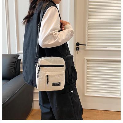 Street Trend Couple's Small Satchel Fashion Casual Canvas Bag Men's Street Mobile Phone Shoulder Bag