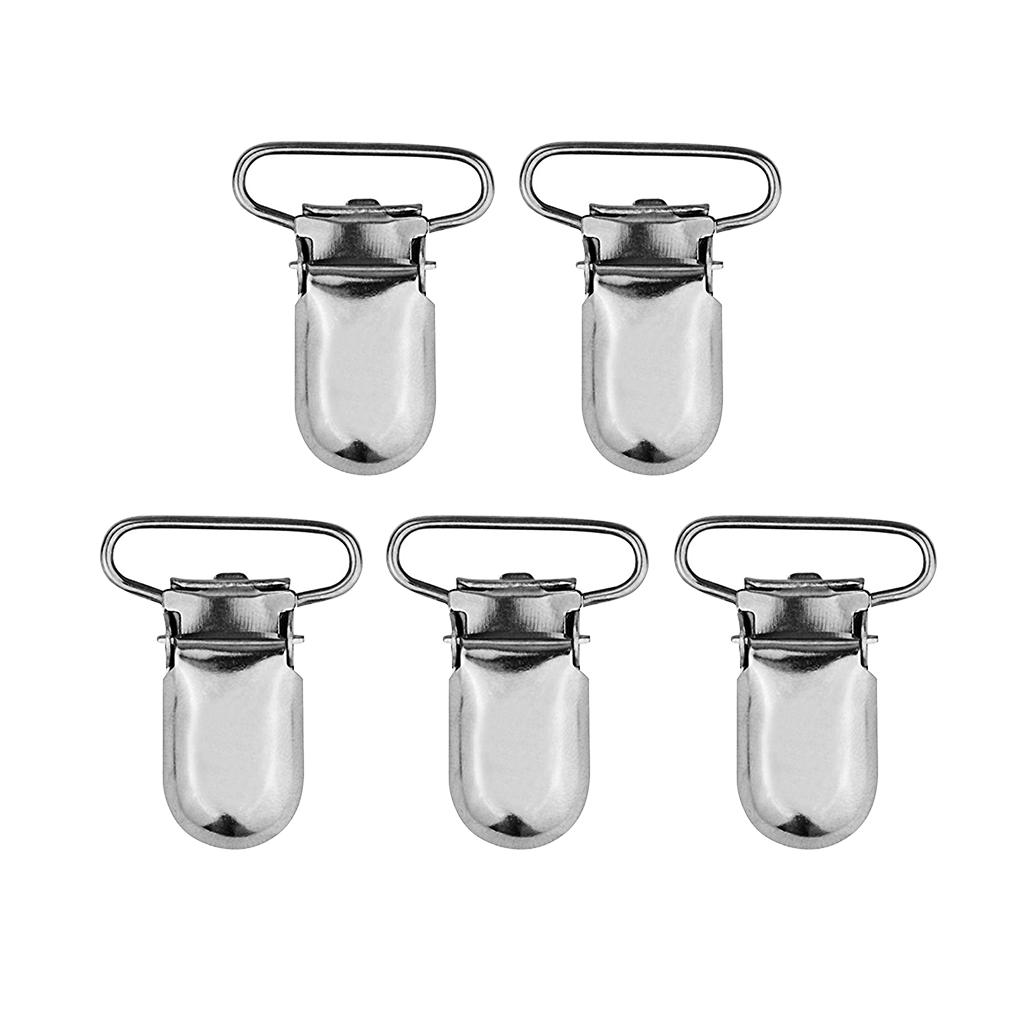 Heavy Duty Metal Clips Great For Suspenders, Pacifiers, DIY Craft - 5 Pieces