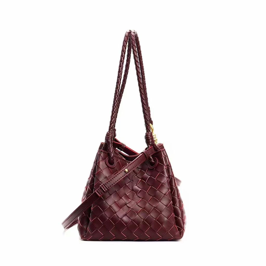 Vevd lærveske Ny fallskjerm-skulderveske Tekstur Skinn Uformelt Allsidig Crossbody-veske Håndveske