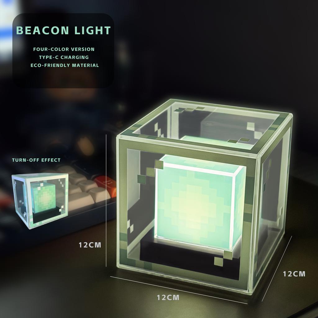 BMW Pixel-Style Beacon Lamp Desktop Night Light Glowing Computer Atmosphere Game Ornament Gift Rechargeable Decorative Illumination