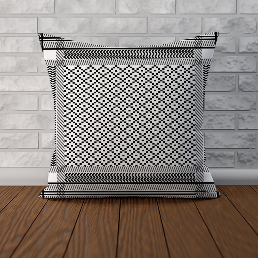 Arabic Keffiyeh Pillow Case For Car Sofa Decorative Home Doublesided Print Plush Square Throw Pillow Cushion Cover