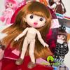 Cute Mini bjd Doll Girl Boy Bald head Ob11 1/12 Naked DIY Toys Handmede Dolls full Body Green Blue eyes Art Doll Accessories Art