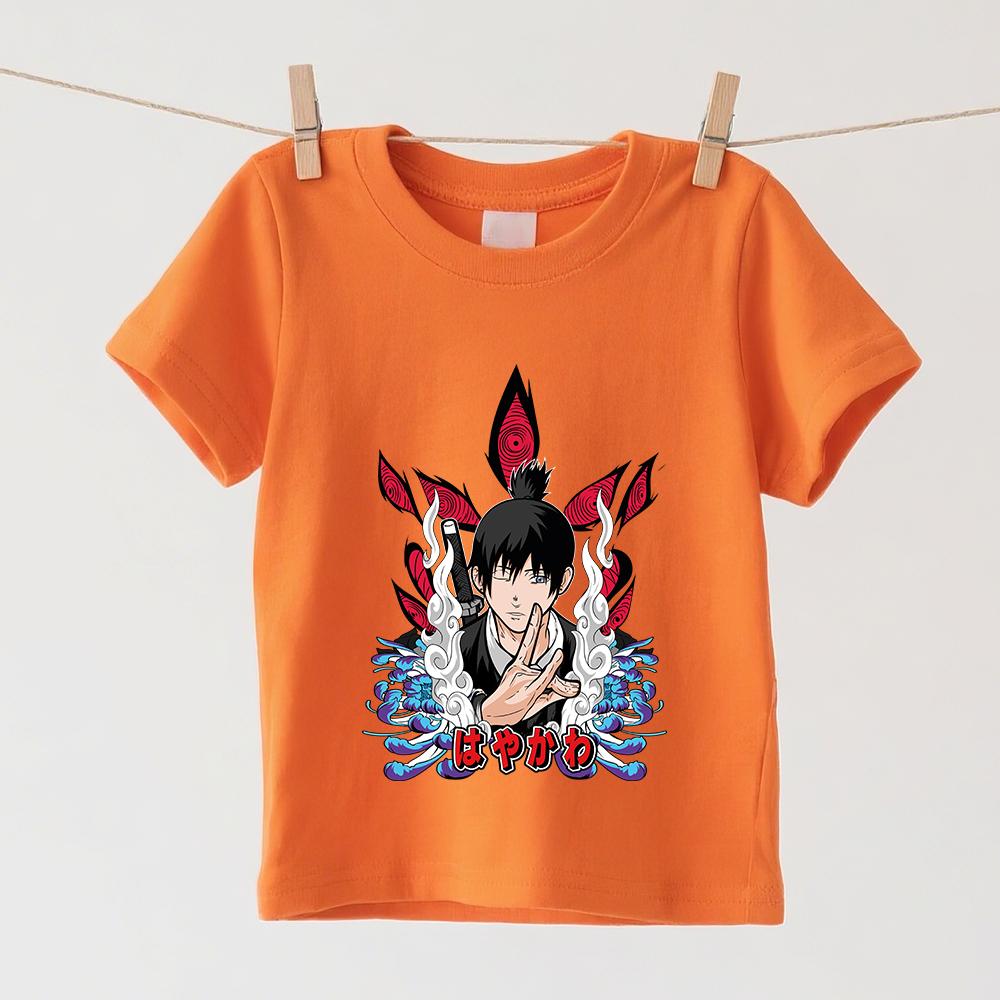 Chainsaw Man Aki Anime Print Boys Girls Cotton T Shirts Short Sleeve Summer Casual Kids Tee Top