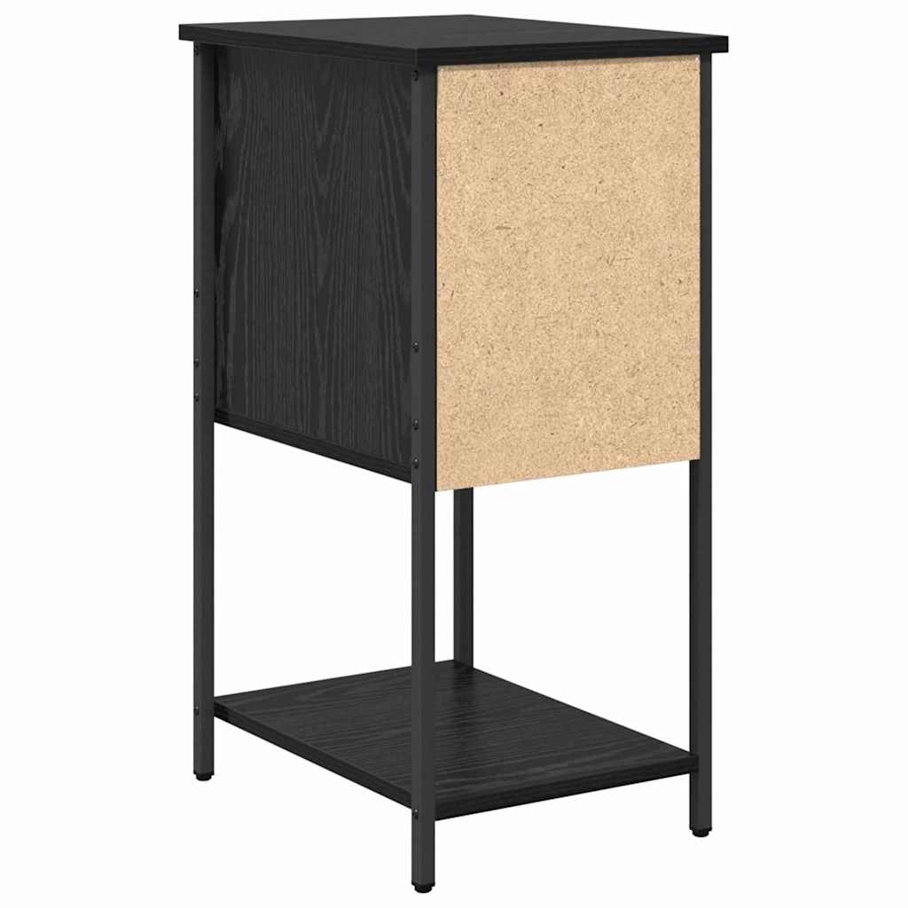 Nightstand Set of 2 Black Oak Finish 32 X 42 X 70 Cm Engineered Wood