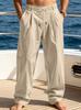 New Men's Summer Thin Straight Linen Retro Drape Casual Pants American Loose Breathable Trousers