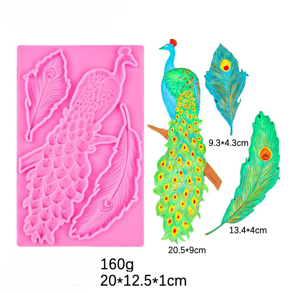Feather Turtle Maple Back Leaf Peacock Shaped Silicone Mold for Baking Cakes Chocolate and Home Decor Mould