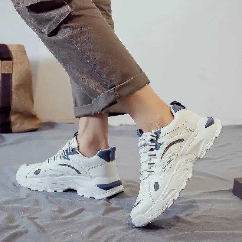 Autumn Men's Ankle Sport Boots Platform Lace Up Male Sneaker Shoes Offer Fashion Work Booties Outdoor Hiking Sale Anti Slip New