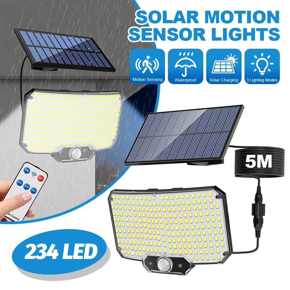 234LED Solar Lights Outdoor 3 Working Modes Super Bright Motion Sensor IP65 Waterproof Flood Wall Security Lights Garage Yard