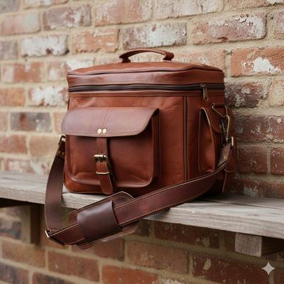 Handmade Inch Leather Camera Bag  Satchel Case Travel Camera Bag