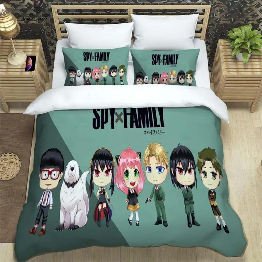 Anime Spy × Family Bedding Set Boys Girls Twin Queen Size Duvet Cover Pillowcase Bed Kids Adult Fashion Home Textileextile