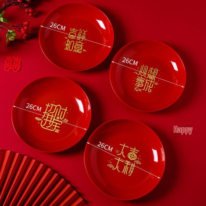 Festive Red Housewarming Candy & Snack Tray for Living Room