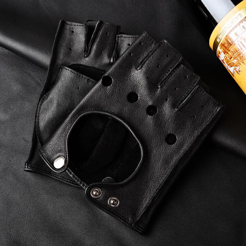 

Перчатки из натуральной коровьей кожи мужские фитнес ретро перчатки без пальцев женские противоскользящие мотоциклетные велосипедные для занятий спортом на открытом воздухе XL (palm circumference 22-23cm) чёрный