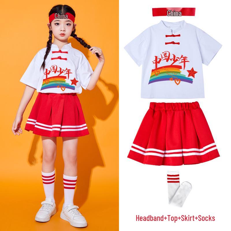 Children's Chinese-Style Cheerleading Costume for Kindergarten and Primary School Performances