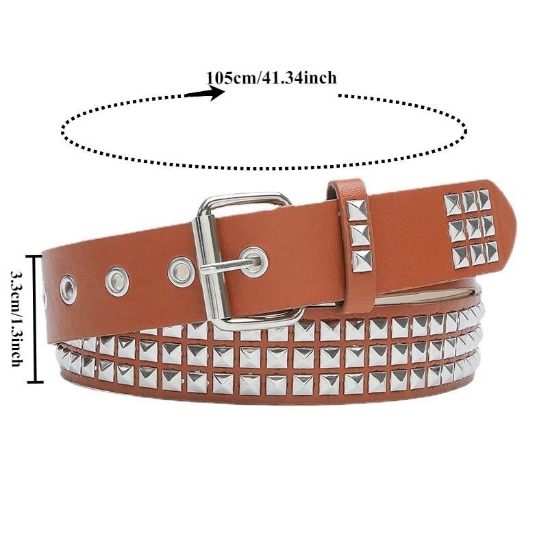 Trendiger Europäischer Stil Quadratische Perlenbesetzte Girly-Gürtel Edgy Trendiger Punk-Stil Einzigartige Coole Auffällige Damen-Gürtel
