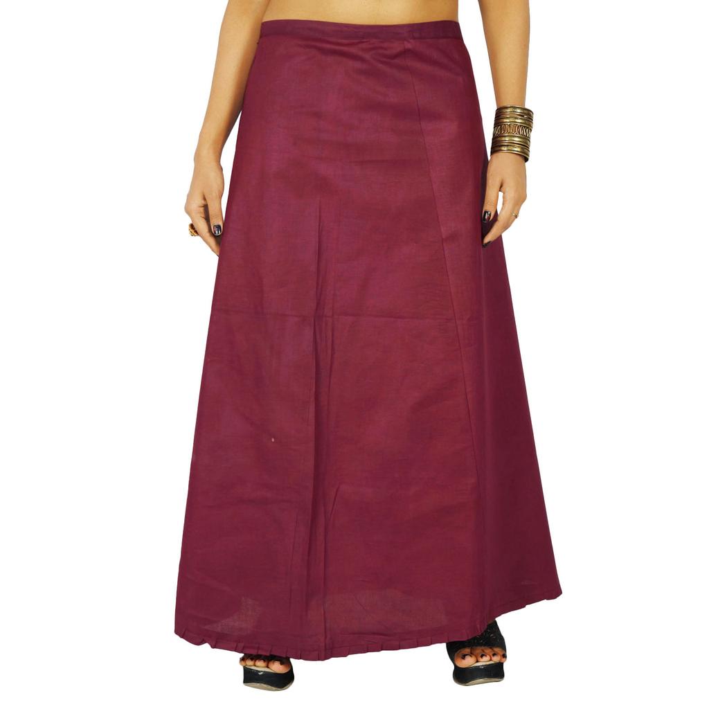 Solid Bollywood Cotton Inskirt Stitched Indian Petticoat Lining For Sari