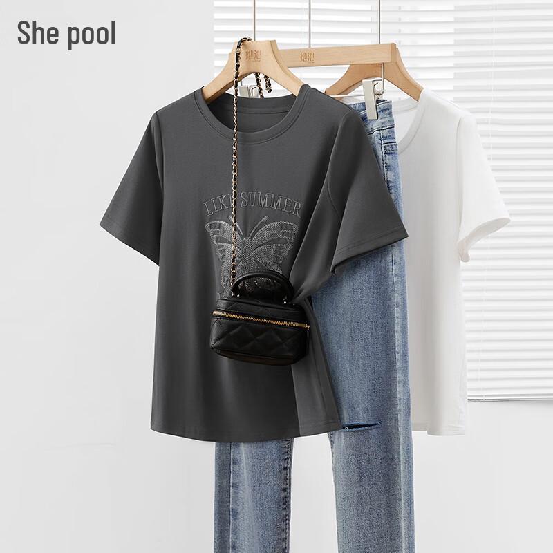 Women s Butterfly Embroidered T-Shirt M