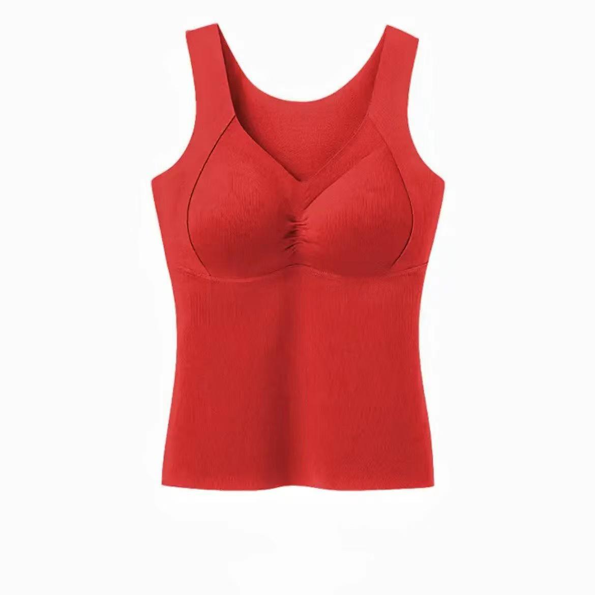 

5A Женский антибактериальный и противоклещевой тонкий теплый бюстгальтер-майка без рукавов для осени/зимы 2XL: 72.5~80 kg