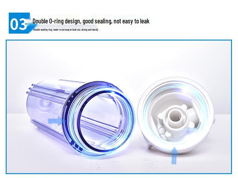 10-Inch Transparent Filter Housing with 4-Point Copper Thread for Household Water Purifiers