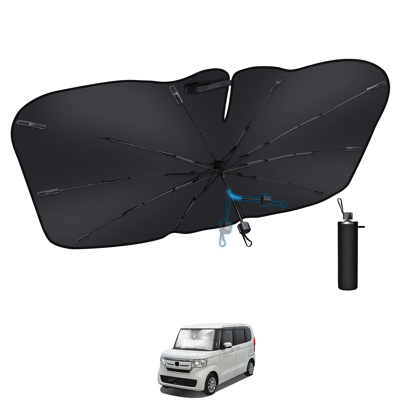 

Futwod Car Front Foldable for Light Heat Heat Rearview Mirror Easy 10 Sturdy Thin Prevents Interior Universal Car Convenient Item Sunshade, Umbrella, чёрный