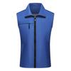 Colete masculino casual sem mangas lapela fecho com zíper cor sólida respirável voluntário comunidade trabalho casaco colete feminino roupas de trabalho uniformes outwear