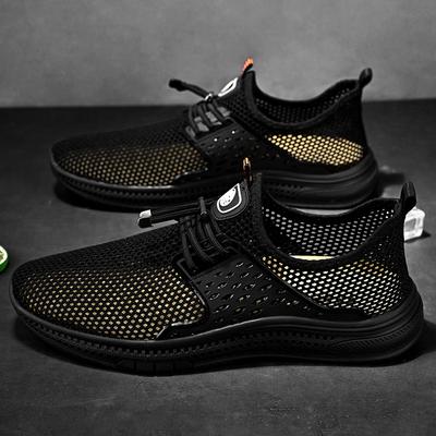 Fashion 2025 Summer Men Sneakers High Quality Breathable Hollow Out Men Shoes Light Outdoor Walking Men Casual Shoes Comfy Non-Slip Flat