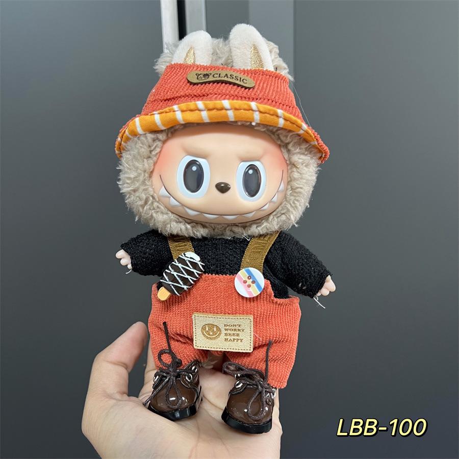 Can Wear Baby Clothes, Enamel Labubu 17cm Dolls Cute Dress-up Casual Suits Skirts Plush Clothes