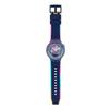 SWATCH Quartz Movement Popular Simple Waterproof Unisex Swiss Watch 47mm Purple Dial Plastic Case Silicone Strap SO27N112