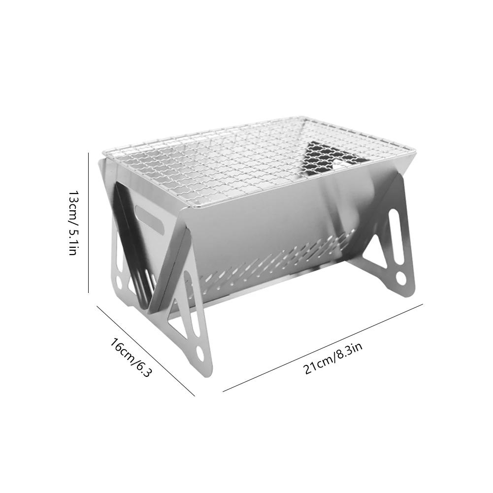 Folding Barbecue Grill Heating Stoves Portable Camping BBQ Grill Rack Firewood Stove Stainless Steel Grill Stove BBQ Accessories