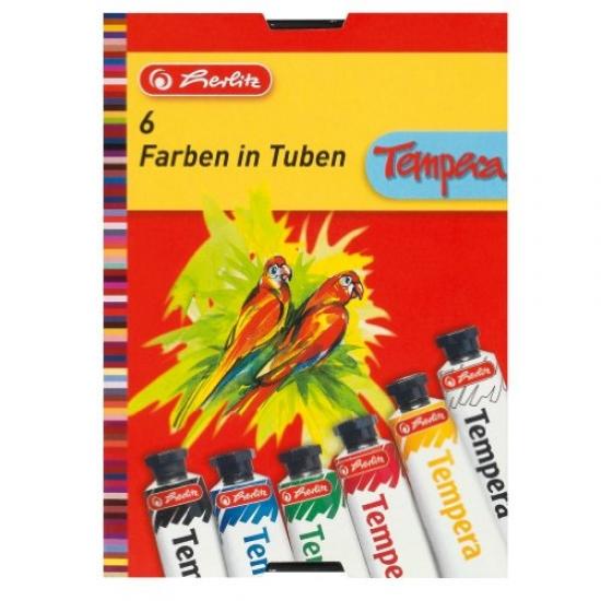 Herlitz Gouache En Tube Couleurs Assorties - Boîte De 10 Tubes De 16 Ml - Peinture Pour Enfants