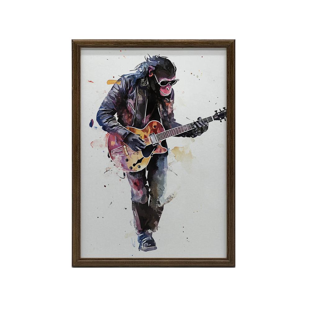 Guitar Master Poster Guitar Master Poster, 30X40 Cm, Dark Brown Wooden Frame, 230 Gsm Matte Paper