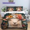 Vintage floral wreath animal  Pattern Bedding Quilt Set Quilt Cover Pillowcase Home Decoration  Gift (1 * duvet cover + 2 * pillowcase, without core)