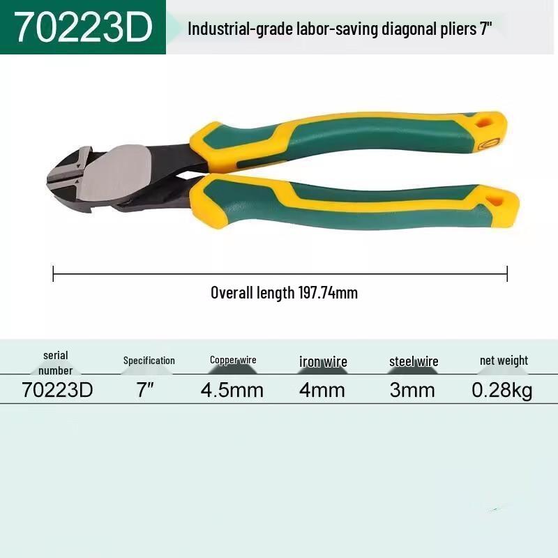 WEDO 7-inch Effort-Saving Diagonal Pliers CN plug (adapter included)