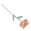 Long Stem Dipped 24k Gold Rose in Gift Box with Stand (White pink Rose with Stand)