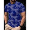 Fashionable Casual Comfortable Breathable Short Sleeved Round Neck T-shirt Summer Large Loose Creative Stripe Geometry 3D Printed Men's T-shirt