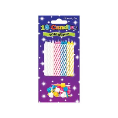 Glitter Spiral Birthday Candles (Pack Of 6)