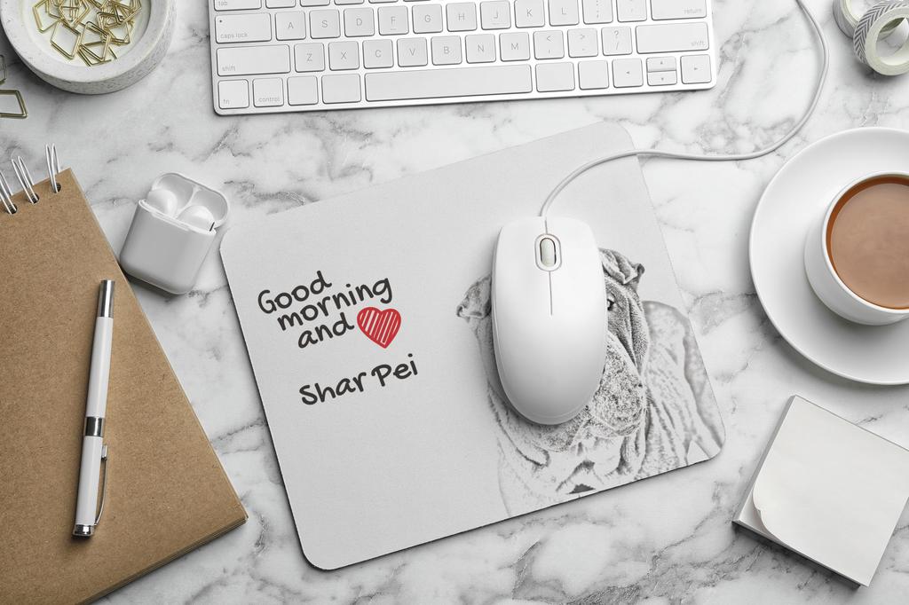 Shar Pei - mouse pad with print, personalized dog-themed mouse pad, unique gadget for an office worker by Art-Dog brand