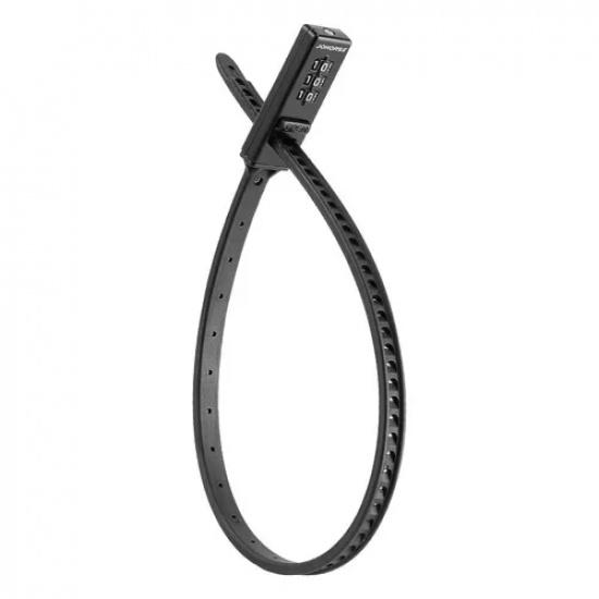 3 Digit Password Bike Helmet Lock Multipurpose Anti-Theft Stainless Steel Cable Tie Ultralight Portable MTB Road Scooter чёрный