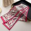 Luxurious Double-layered Scarf with Tassels, Tie-on Decoration, Suit Necktie, Small Strip Headband, Silk Scarf, Women's Printed