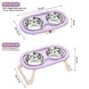 Stainless Steel Dog Bowl Foldable Cute Cat Bowl Double Bowl Leak-Proof Pet Bowl Cat And Dog Feeding Bowl Dog Rice Bowl