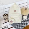 Simple Printed Letter Student Backpack With Coin Purse For Activities Casual