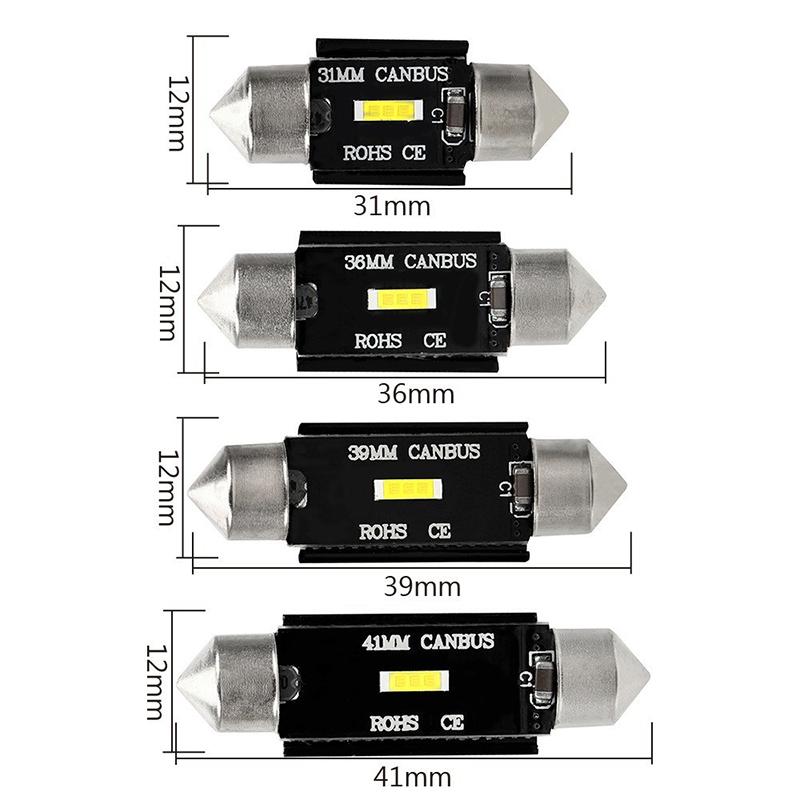 Super Lyse Festoon Csp LED Pærer Loftlys Læselamper Læse Loftslamper Hvid 31Mm/36Mm/39Mm/41Mm