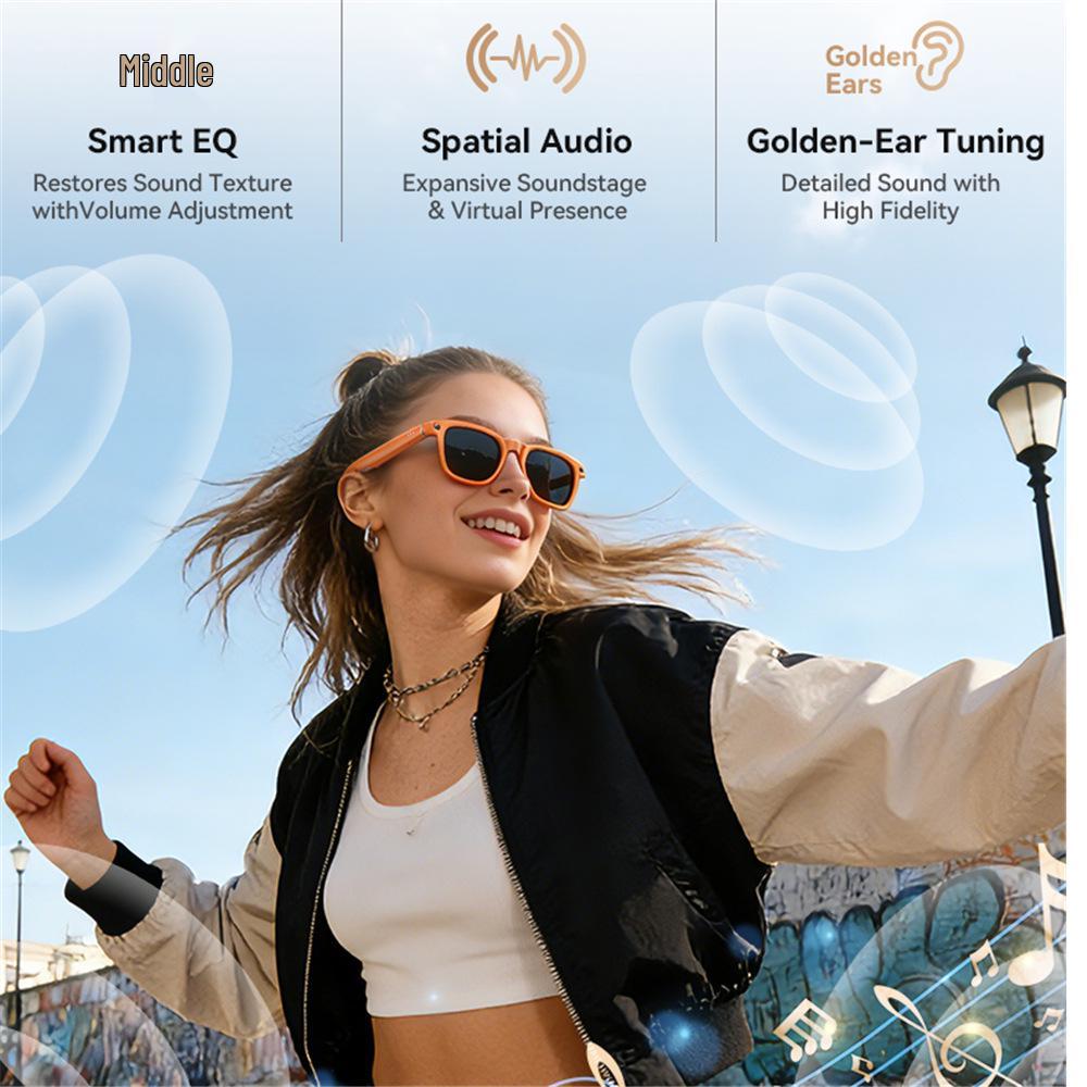 X01 Smart Glasses: 8MP Camera, 6-Axis Gyro, Image Stabilization, 1200P Video, AI Translation, Charging Case